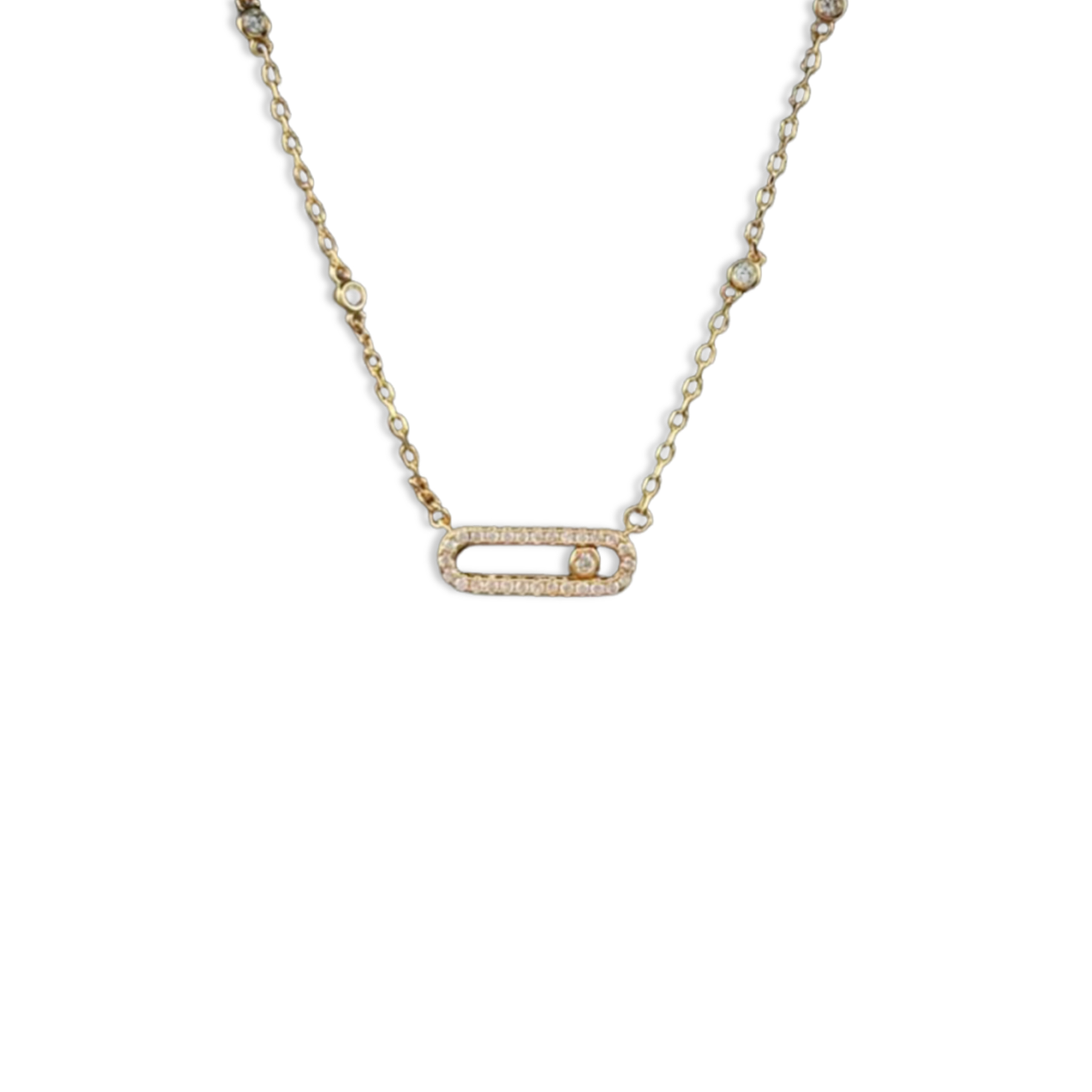 MESSIKA MOVE UNO PAVÉ GOLD NECKLACE